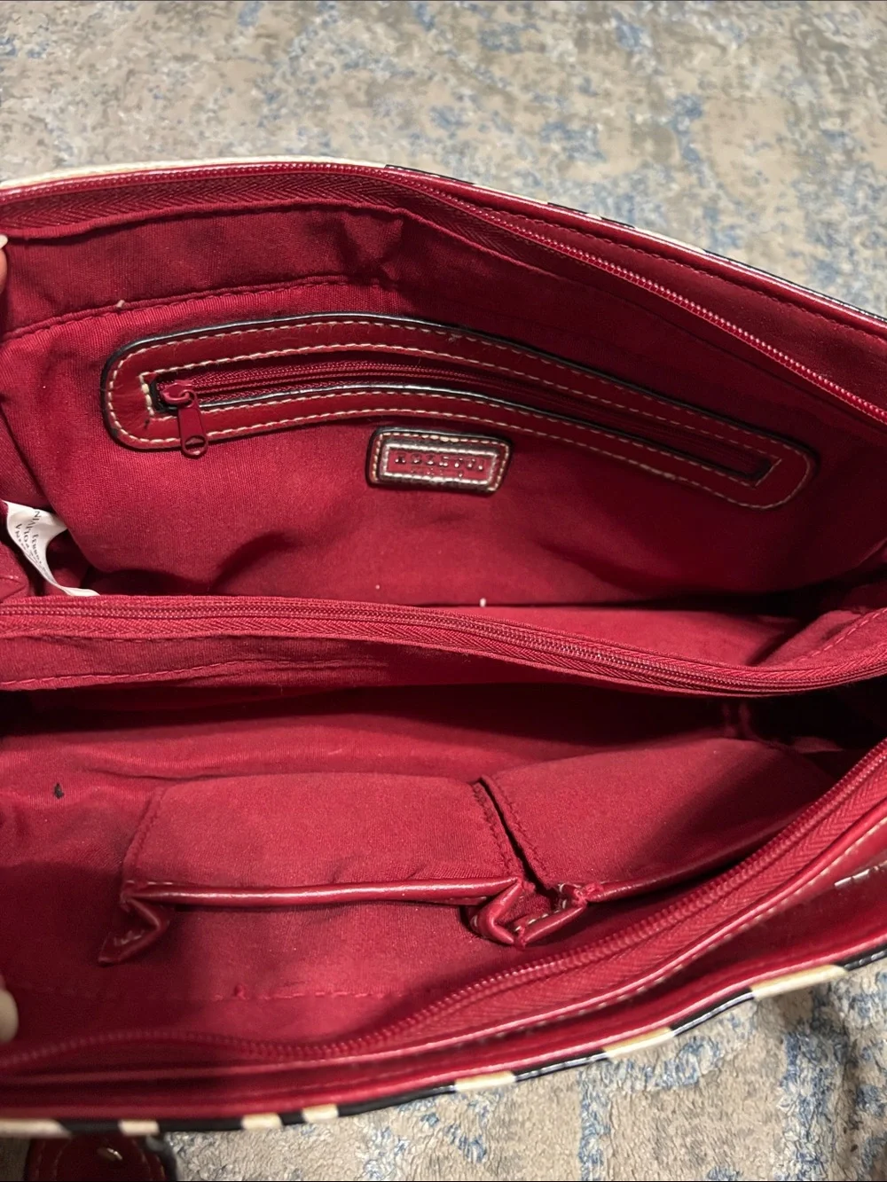 Red and Black Zebra-Print Shoulder Bag